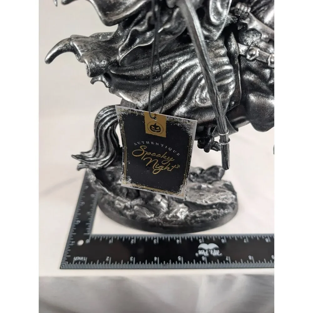Spooky Night Grim Reaper Horse Statue Scythe Gothic Halloween Decor 12